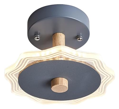 Lámpara de Techo semiempotrada, luz de Techo acrílica, iluminación LED de Madera, Redonda, para Montaje en Superficie de Techo, para Entrada, Pasillo, Escalera, balcón, Pasillo, ga