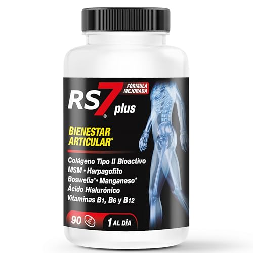 RS7 Articulaciones Plus | 90 Comprimidos | Colágeno tipo II, MSM, Boswellia, Harpagofito, Ácido Hialurónico, Manganeso y Vitaminas B1, B6 y B12