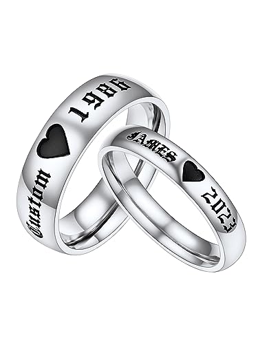 Bague couple personnalisée PROSTEEL, le cadeau de fiançailles idéal pour surprendre l'élu