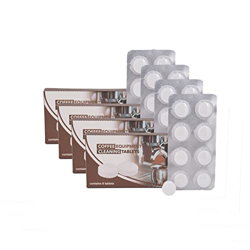 Espresso Machine Cleaning Tablets - Coffee Maker Cleaning Tablets - Pack Of Of 4-32 Tablets- Compatible With Breville - Jura - Miele - Keurig - Krups - And More #TOP13