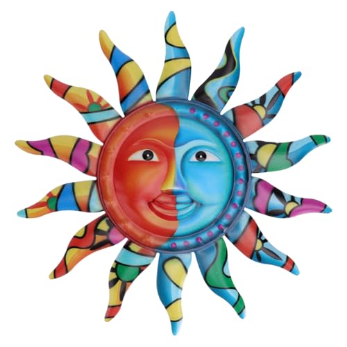 Hemobllo Ornamento da Parete a Forma di Sole in Ceramica Decorazione Murale da Appendere per Interni ed Esterni Scultura Artistica Colorata per Giardino e Casa Idea Regalo Originale