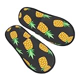 Piña Amarilla Unisex Pantuflas Peluche Zapatos Cálido Zapatillas De Estar Por Casa Para Interior Invierno Exterior L