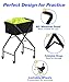 Ardier Tennis Ball Hopper Cart Holds 175 Tennis Balls or 140 Pickleballs, Portable Pickleball Collector Caddy with Wheels, Foldable Baseball Basket Holder for Court Training & Coaching