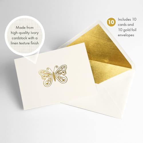 Image of Designer Greetings Blank Note Cards | Boxed Card Set, Matching Envelopes, Foil and Glitter Details