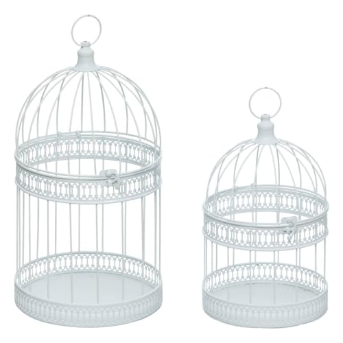 Feeric Lights et Christmas - Cage Oiseau Metal Blanc x2