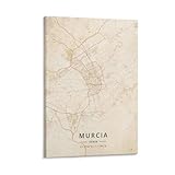 LZTEN Murcia Spanien-Karten-Poster, Vintage-Druck, 