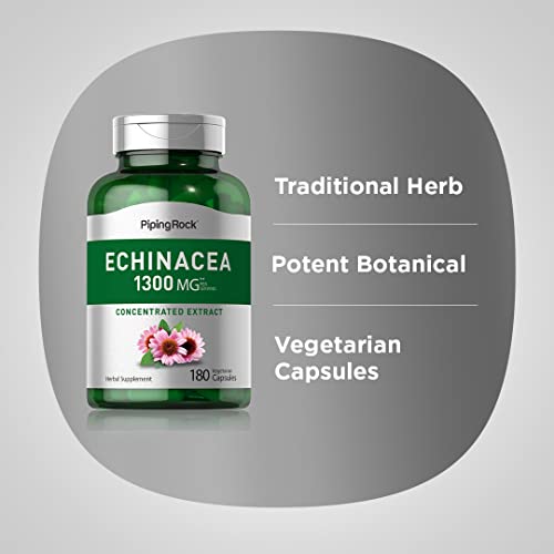 Piping Rock 3181A Echinacea Extract Capsules 1300Mg | 180 Count | Herbal Supplement thumb #3