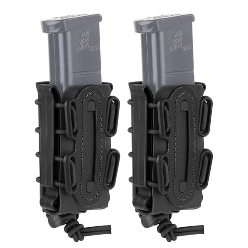 KRYDEX OUTDOOR 9mm Mag Pouches Pistol Magazine Pouch Magazine Pouch Adjustable Universal Mag Carrier for Belt (BK2 9mm)
