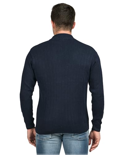 Image of Men Woolen Round Neck Solid Striped Design Pullover Heavy Rainbow Fabric Winter Wear Pure Wool Cardigan for Men Fully Warm Pullover Free Sizes