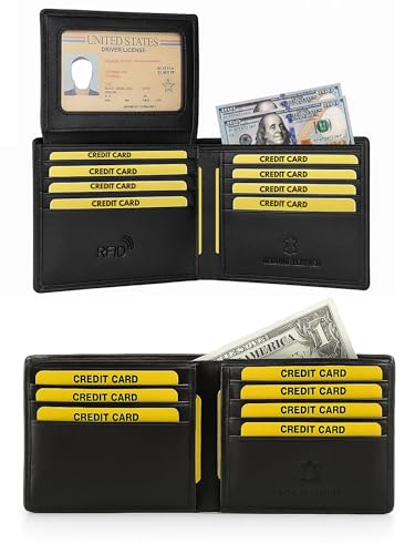 Slim RFID Blocking Bi-Fold Genuine Leather Wallet4