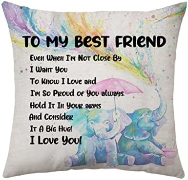 Bestie Gift for Birthday From Bestie To My Bestie Cushion Cover Friends Reminder Gift for Women Pillowcase - Even When I Not Close By I Want You To Know I Love And So Proud Of You (Bestie)