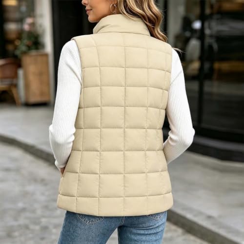Puffer Jackets for Women Sleeveless Quilted Stand Collar Zip Vest - image 6