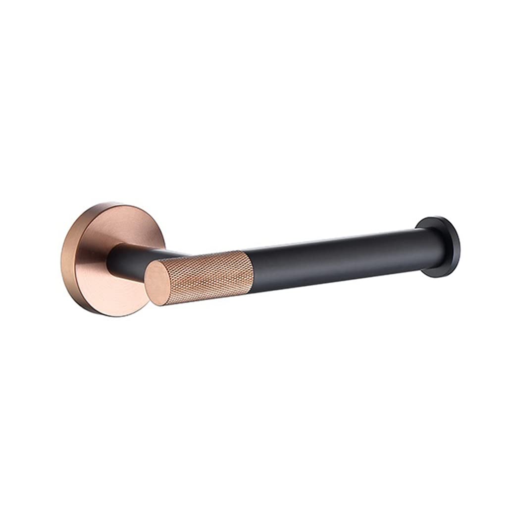 LMYSXAOZ Bathroom Accessory Set Rose Gold Black Accessories Hardware Set, Towel Bar Rail Rack, Toilet Paper Holder, Robe Hook, Soap Dish, Brush(Paper Holder)