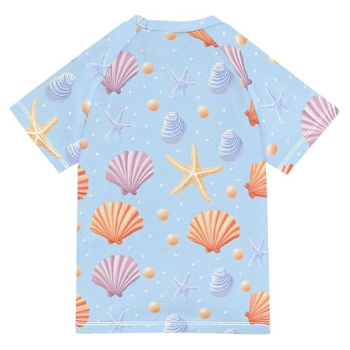 ALAZA Kids Rash Guard Boys Toddler Swim Shirts Short Sleeve Shells Starfish UPF 50+ 3T2