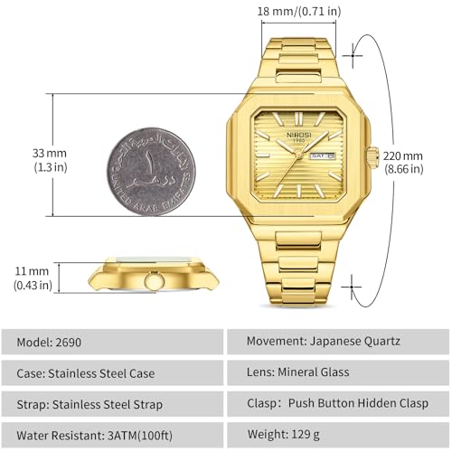 NIBOSI Men's Business Watches Analog Minimalism Dial Watches for Men Business Waterproof Dress Wrist Watch With Stainless Steel Strap