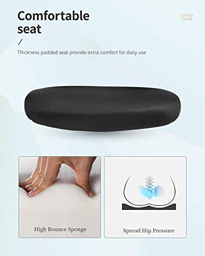 Home Office Chair Mid Back Pc Swivel Lumbar Support Adjustable Desk Task Computer Ergonomic Comfortable Mesh Chair With Armrest (Black) #TOP5