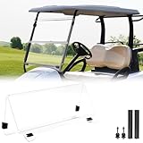 KEMIMOTO Golf Cart Windshield Compatible with Club Car Precedent Gas/Electric (04-Up), Foldable Replacement Windshield with Anti-UV and Impact Resistant Acrylic (Clear)
