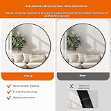 Sqinor Czarne Okrągłe Lustro ścienne 40cm, Wiszące lub Klejone, Nowoczesne Lustro łazienkowe Okrągłe z Aluminiową Ramą, Dekoracyjne Okrągłe Lustro do łazienki, Korytarza, Salonu, Sypialni