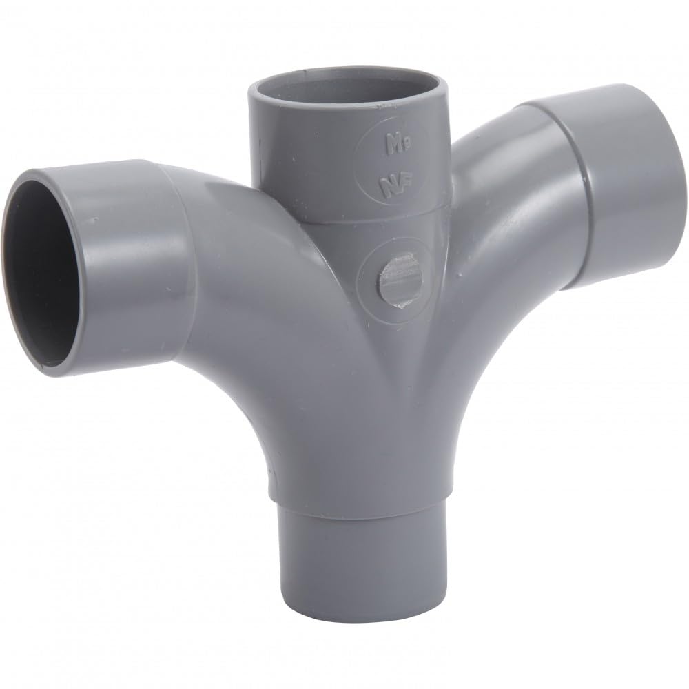 Croix pied de biche PVC 87°30 MF évite les bouchons eau