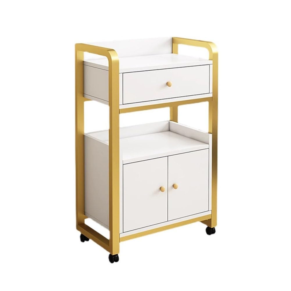 JKJZSALJ Salon Trolley Storage Hairdresser Trolley On Wheels Mobile Hairdressing Cabinet Slide Out Utility Cart Shelving Units Multiple Utility Storage,C,80x44x34cm