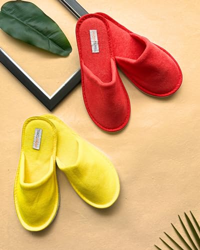 Image of Travelkhushi Soft Bedroom Slippers for Men & Women | Cozy Anti-Skid Indoor Home Footwear | Warm Winter Cushioned Sole | Unisex Gift Slippers