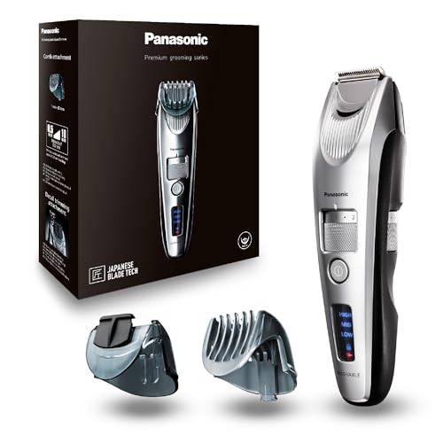 Panasonic ER-SB60S-803 Tondeuse à Barbe pour Hommes, Portable Sans Fil Étanche, 20 réglages de longueur, 2 Accessoires, Embout de Détail, Sans Fil et...
