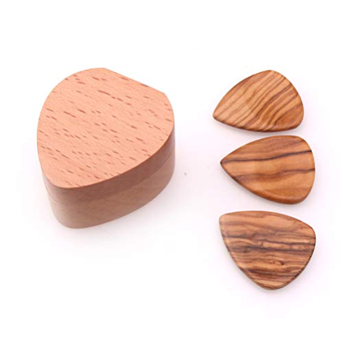 FARUTA Lot de 3 médiators en bois pour guitare acoustique, électrique, ukulélé – Boîte de rangement en forme de cœur - Les Beatles, Paul McCartney, John Lennon, RIngo Starr, George Harrison FARUTA Lot de 3 médiators en bois pour guitare acoustique, électrique, ukulélé - Boîte de rangement en forme de cœur – Image 7