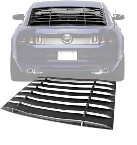 High Performance Part Compatible for 05-14 Ford Mustang Rear Window Louver Cover Windshield Rear Sun Shade Cover Unpainted Matted Black