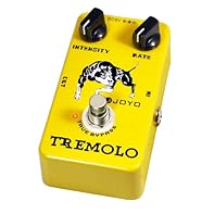 JOYO Tremolo guitar effect pedal, is the tremolo of the beloved classic tube amplifiers--using the same photoelectric tube circuitry as the trem in those amps of old. Knobs "Intensity" and "Rate" make it easy to adjust the tone and vibe. On the left,...