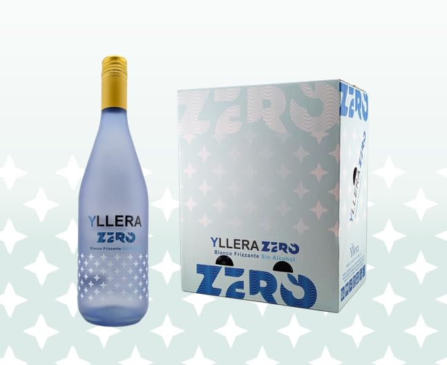 Yllera Zero Blanco Frizzante Sin Alcohol – Vino Blanco Espumoso 0,0% | Botella 75 cl | Refrescante, Ligero y Afrutado - 6 Botellas 75cl
