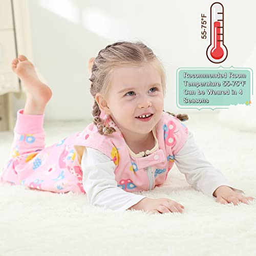 Image of MICHLEY Unisex Baby Wearable Blanket Autumn Winter Toddler Sleeveless Sleeping Bag with Feet,Owl,1-3T