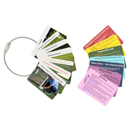 WIGERLON Golf Rules Cards for Golf Bag，Waterproof Golf Rules Quick