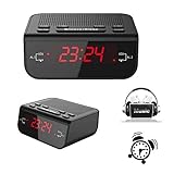 ZJchao Reloj Despertador Digital con LED Pantalla (Fácil de Leer, Batería de Reserva, Radio Am/FM, Función del Sueño y Snooze)