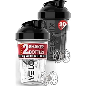 -2 Pack- 20 oz Protein Shaker Bottles for Protein Mixes – 2x Wire Whisk | Leak Proof Shaker Cups for Protein Shakes and Pre Workout | Protein Shaker Bottle Pack | Protein Mixer Cup