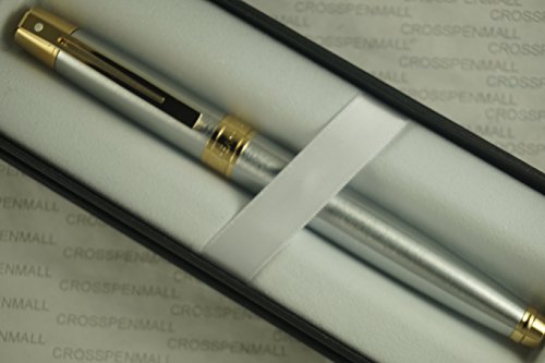Image of Cross Sheaffer 300 Brushed and polished Barrel with Gold Appointments Spring loaded and fluid clip Medium Point Rollerball Pen A great gift for any occasion.