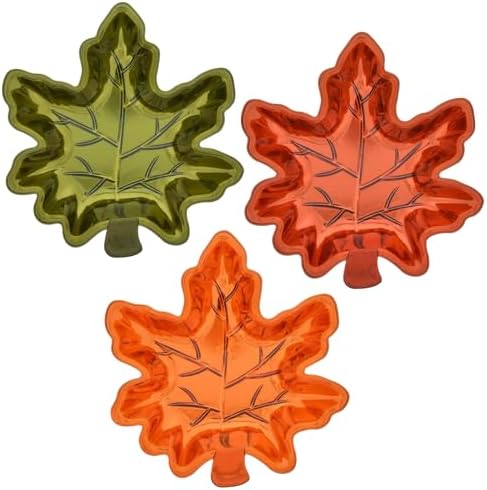 A1U Metallic Plastic Leaf Dishes, Fall Autumn Harvest Thanksgivin...