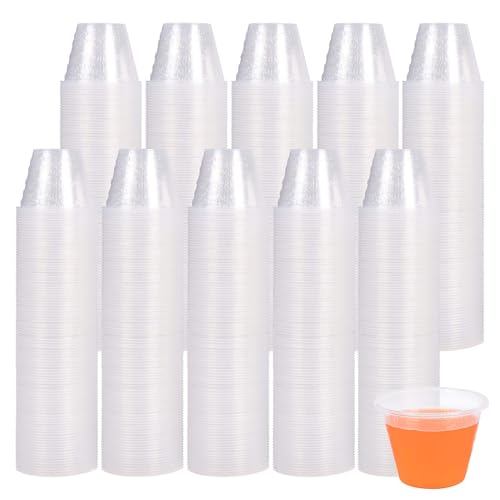 Image of 50 Pack Plastic Measuring Cups - 1oz Disposable Medicine Cups for Liquid Medication and Arts & Crafts