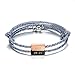 JSDDE Magnet Pärchen Armband mit Personalisierte Gravur Geflochtene Charms Paar Armbänder Partnerarmbänder Freundschaftsarmband für Liebhaber Schwestern Freunde (Rosegold+Schwarz)