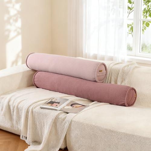 Ailuteie Cuddle Pillow – Corduroy Long Body Pillow for Adults, Cozy Bolster Pillow for Bed, Soft & Supportive for Relaxing Sleep,59 x 7.87 Inches,Pink by Ailuteie - Image 8