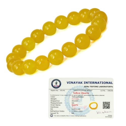 Image of Reiki Crystal Products Certified Natural Crystal Stone Round 10 mm Beads Bracelet for Men & Women | Reiki Charged Gemstone Jewellery Bracelet | Multiple Stone Variants Available