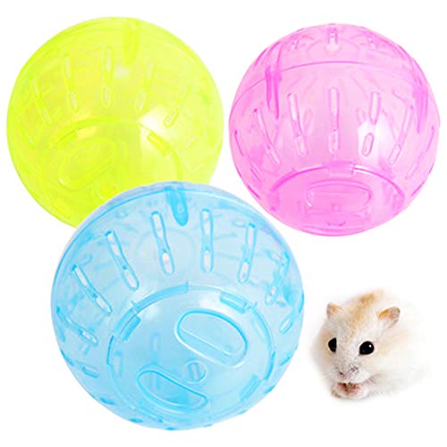 Wicemoon - 2 pelotas de hámster de 10 cm para correr, hámster pequeño, pelota de ejercicio de hámster (color ramdon)