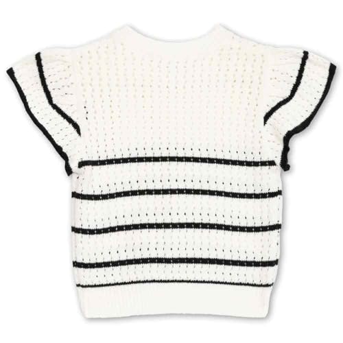 Speechless Girls' Flutter Sleeve Crochet Knit Top2