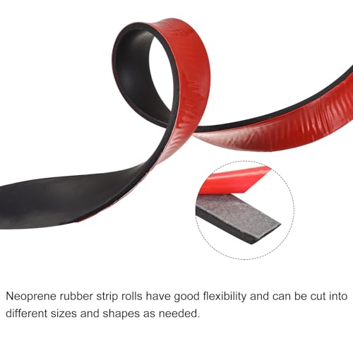 sourcing map Neopren Platten Rollen Selbstklebend Rücken Solid Gummi Streifen 4mmx10mmx3000mm