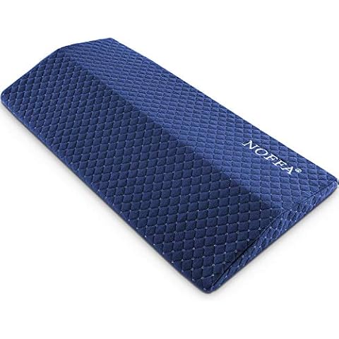 NOFFA Memory Foam Back Support Cushion, Lumbar Support Pillow, Waist Support Sleeping Pillow for Bed, Soft Adjustable Firmness Cover