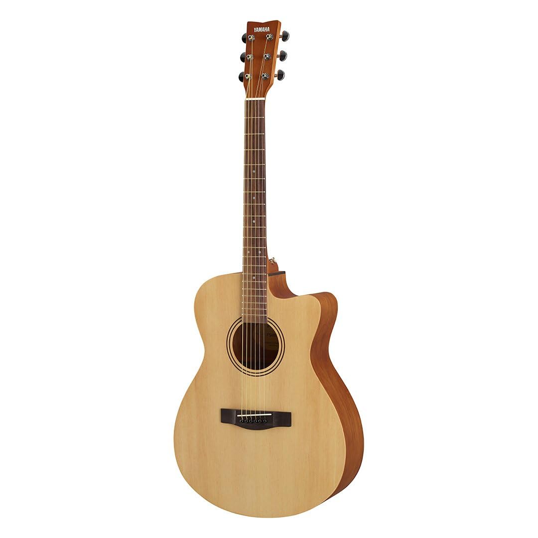 FS400C Acoustic Guitar – Natural Satin Finish, Cutaway Design, 6 Strings, Full-Size, Built-in Pickup, Rich Tone, Comfortable Playability, Ideal for Beginners & Performers