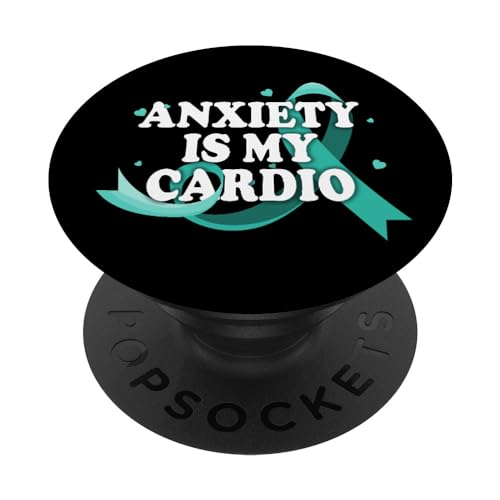Anxiety Is My Cardio Phobie Sociale Anxiété PopSockets PopGrip Interchangeable
