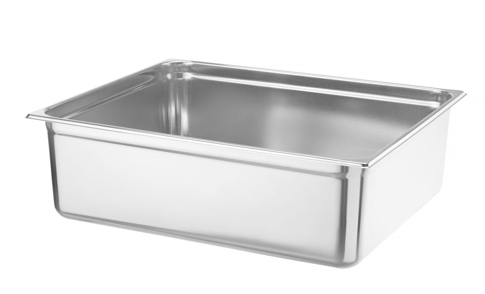 HENDI Contenitore Gastronorm, GN 2/1, resistenza termica -40 °C a 300 °C, compatibile con i forni a convezione, frigoriferi, bagno María, chafing dishes, 58L,650x530x(H) 200mm, acciaio inox 18/10