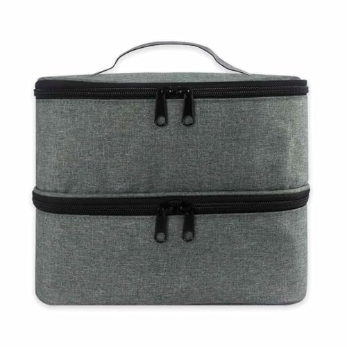 Sac de Rangement Vernis à Ongles Double Couche, Organisateur de Vernis à Ongles pour 80 Bouteilles et Lampe à Ongles, Trousse Rangement Vernis à Ongles, Sac de Transport de Vernis à Ongles Voyage