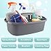 Cleaning Supplies Caddy, Household Tools Organizer with Handle, Large Plastic Bucket, Portable Shower Basket Tote, Gray