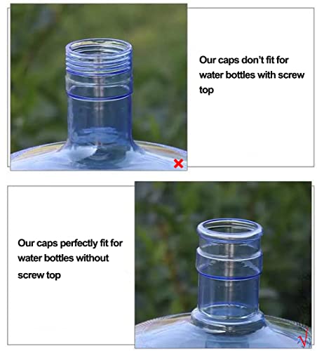 ApexOne 5 Gallon Water Jug Cap, 2 Packs Reusable Water Bottle Lids Replacement, Non-Spill Silicone 55mm Water Jug Cover